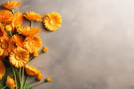Calendula flower herb background. floral beauty. Generate AIの素材