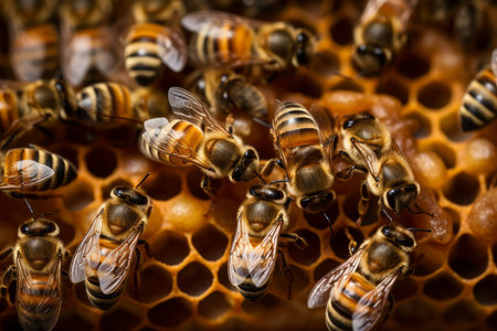 Honeybees working organic. food apiary. Generate AIの素材