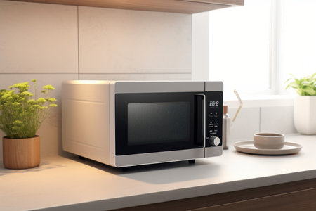 Kitchen microwave device. Cook warming. Generate AIの素材