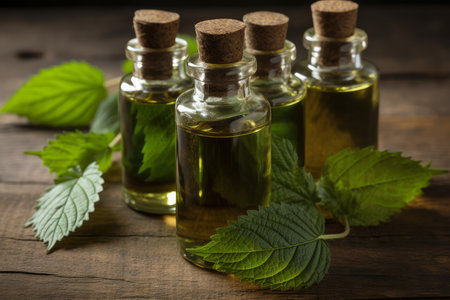Nettle essential oil herb. garden plant. Generate AIの素材