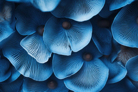 Blue mushroom forest background. mystical glow. Generate AIの素材