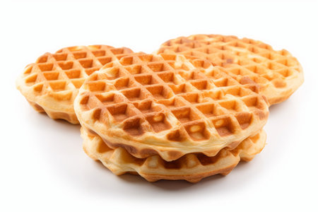 Baked belgian waffles food. sweet meal. Generate AIの素材