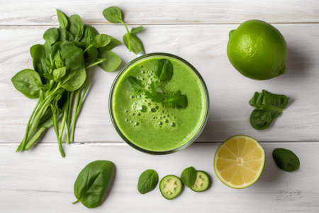 Green fruit smoothie citrus. Vegetarian raw. Generate AIの素材
