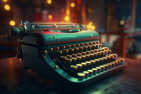 old typewriter. white page machine. Generate AIの素材