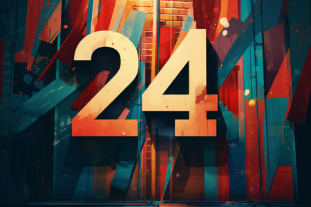 24 number brick abstract. object frame. Generate AIの素材
