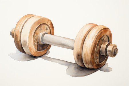 Watercolor dumbbell equipment. sport art. Generate AIの素材