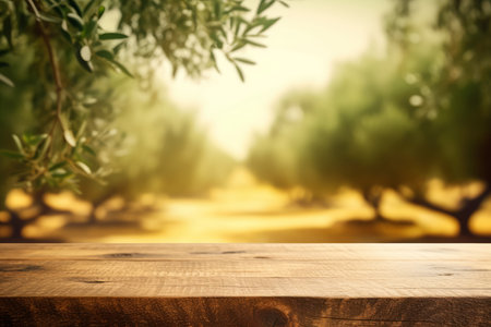 wooden table product. spring space. Generate AIの素材