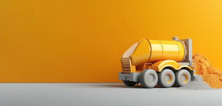 Concrete mixer banner. Car gravel work. Generate AIの素材