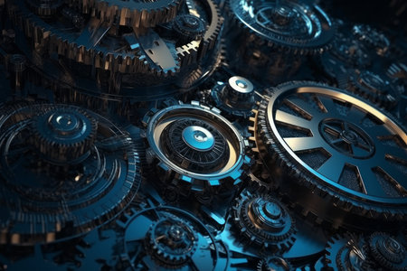 Futuristic gear tech background. data generation. Generate AIの素材