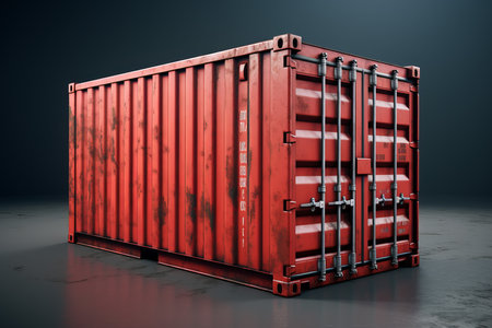 Storage red container trade. stack dock. Generate AIの素材