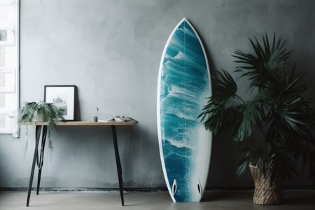 Wall surfboard sport. tropical ocean. Generate AIの素材
