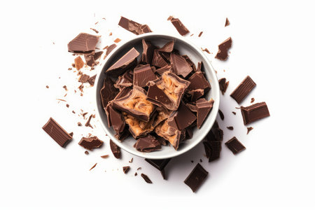 Bowl milk chocolate broken. food natural. Generate AIの素材
