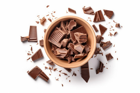 Bowl milk chocolate. Snack food. Generate AIの素材