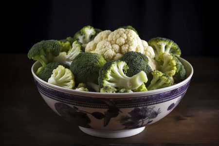 Cooked broccoli. Dish plate organic. Generate AIの素材