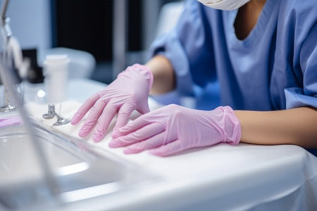Manicure pedicure salon space. skin feet. Generate AIの素材