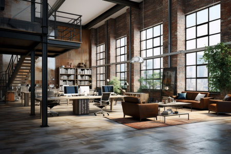 modern office interior. Room work. Generate AIの素材