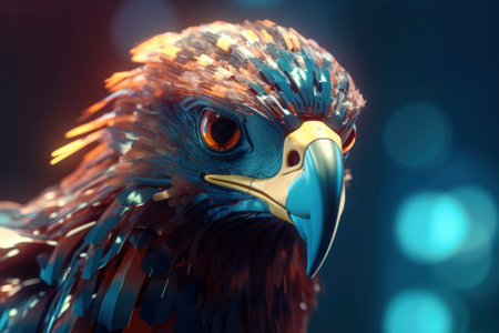 Eagle bird cybernetic. common feather. Generate AIの素材