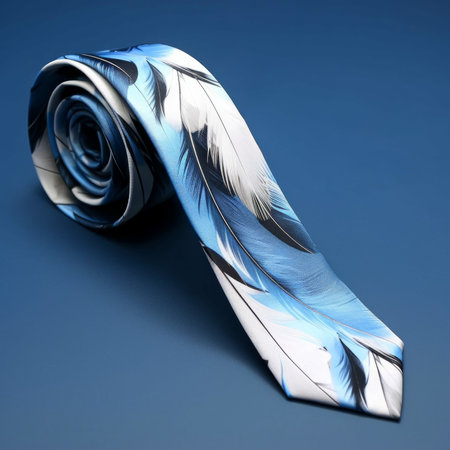 Necktie feathers roll banner. elegant fashion. Generate AIの素材