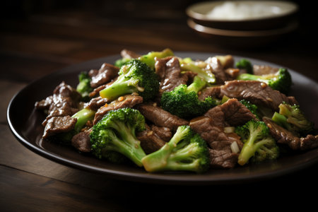 Broccoli beef food. food diet. Generate AIの素材
