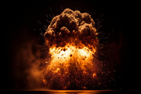 Bomb explosion fire. effect energy. Generate AIの素材