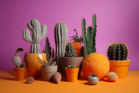 cactus background. Home succulent interior. Generate AIの素材