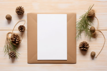 Christmas holiday card branch tree. greeting present. Generate AIの素材