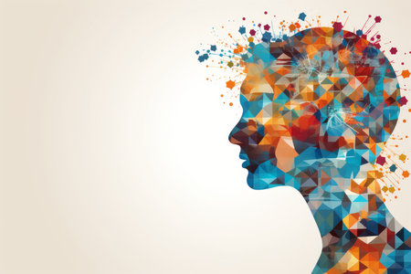Human head infographic modern. computer office. Generate AIの素材