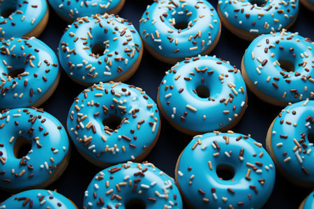 Pattern blue donuts background. fine cyan. Generate AIの素材