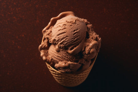 Brown ice cream. Cream milk product. Generate AIの素材