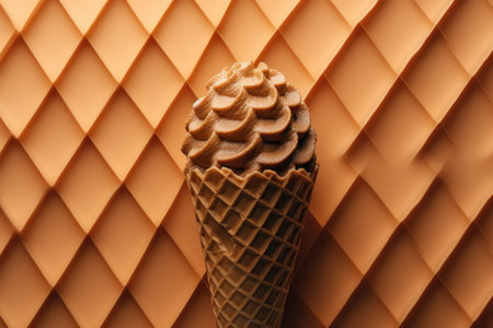Brown ice cream pattern food. macro closeup. Generate AIの素材