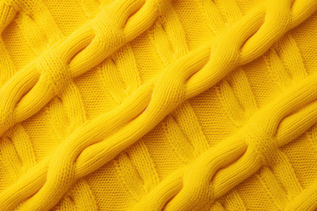 Yellow sweater pattern fiber. canvas fiber. Generate AIの素材