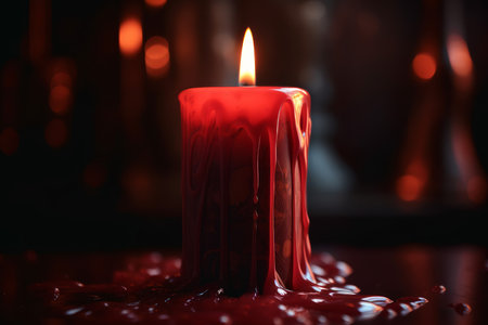 Red candle burn. heart live. Generate AIの素材