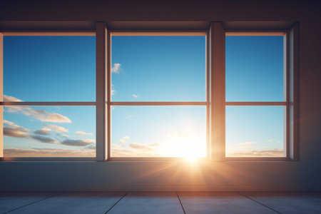 Space sunlight window morning. day interior. Generate AIの素材