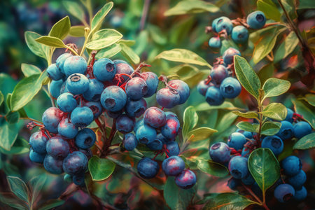 blueberry bush. Plant farm healthy. Generate AIの素材