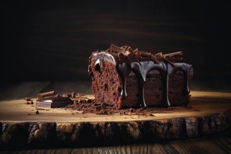 Piece chocolate cake. brown piece pie. Generate AIの素材