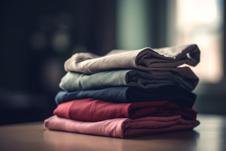 T-shirt stack cotton. Apparel color. Generate AIの素材