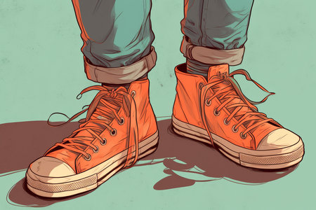Sneakers footwear illustration. health color. Generate AIの素材