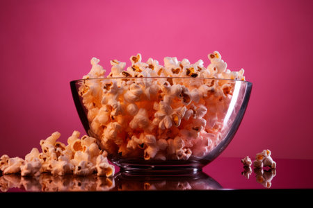 Glass bowl popcorn seed. Taste relax. Generate AIの素材