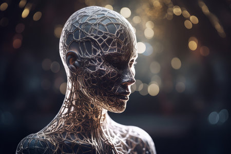 fractal face. science person art. Generate AIの素材