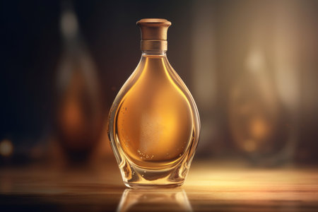 Orange perfume bottle. floral product. Generate AIの素材