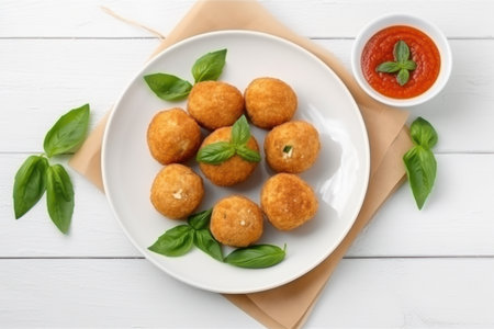 Fried tofu balls tasty. Cooking eat. Generate AIの素材