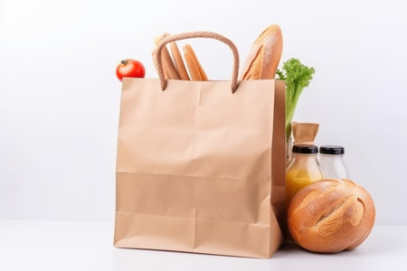 paper bag products. market food. Generate AIの素材