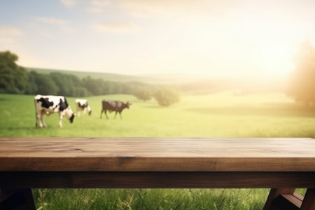 Empty wooden cow country. Rural spring. Generate AIの素材