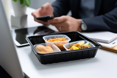 Office lunch box food. person snack. Generate AIの素材