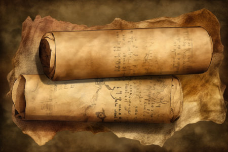 old scrolls. Aged map torn. Generate AIの素材
