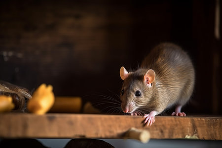 Small brown rat food. Cute domestic. Generate AIの素材