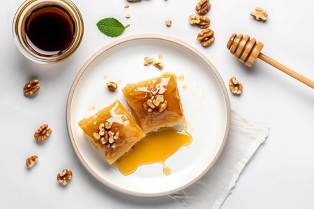 Honey baklava food. culture cuisine. Generate AIの素材