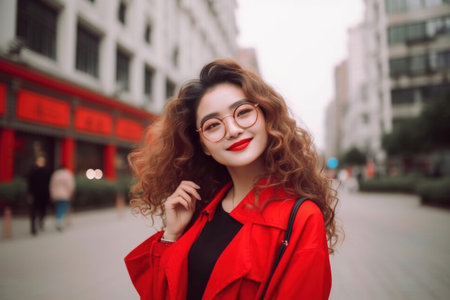 Chinese mature woman street. class enjoy. Generate AIの素材