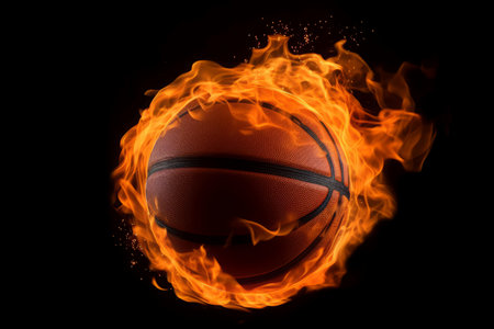 Basketball ball flame hot. speed play. Generate AIの素材