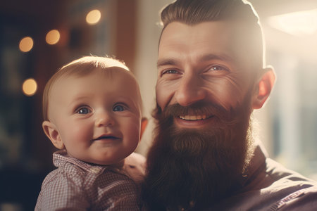 Dad cute baby. child love parent. Generate AIの素材